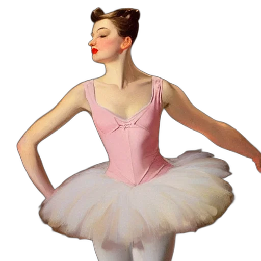 dress, photorealistic, 3d render, concept art, oil painting, pastel, ballerina, painted transparent PNG cut-out