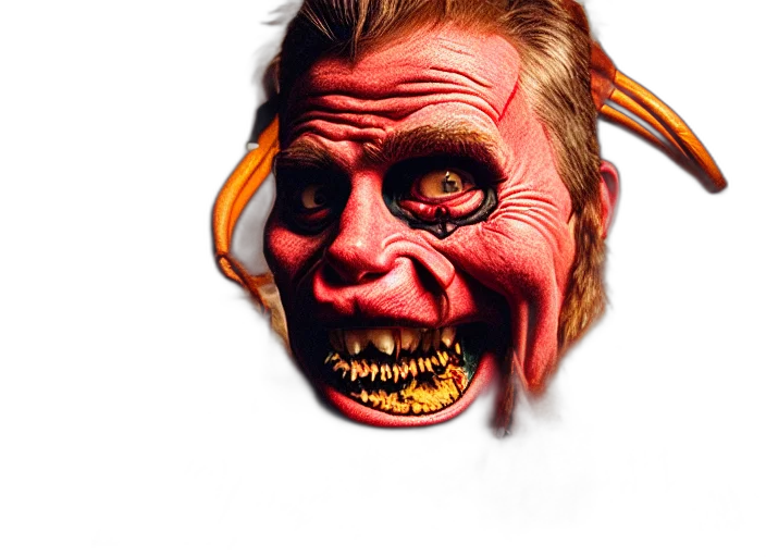 mask, face, creature, staff, photorealistic, concept art, 3d render, comic book art transparent PNG cut-out
