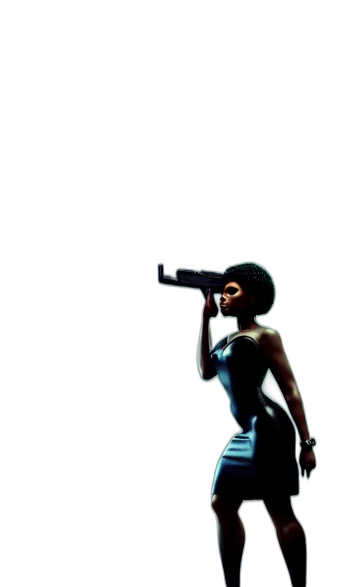 dress, weapon, staff, robot transparent PNG cut-out