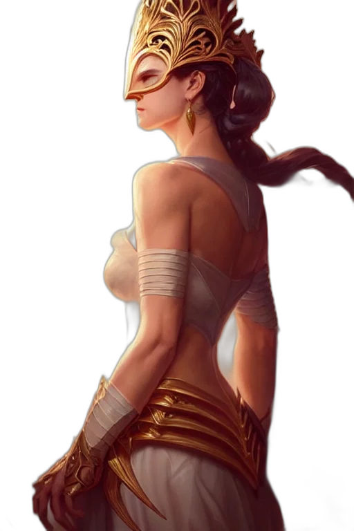dress, staff, mask, weapon transparent PNG cut-out