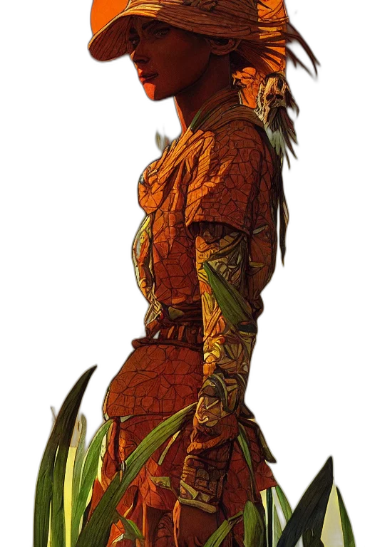 dragon, staff, mask, dress transparent PNG cut-out