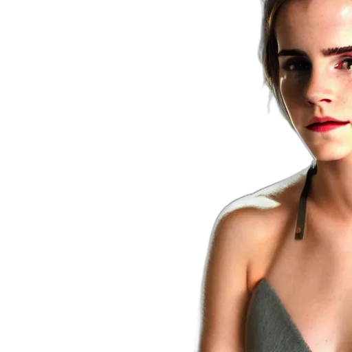 dress, jewelry, face, photorealistic, earth tones, emma, watson, bound transparent PNG cut-out