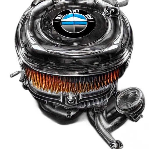 car, bmw, engine, made transparent PNG cut-out