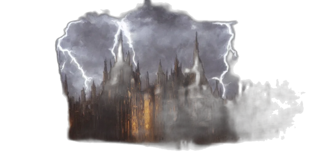 concept art, fantasy art, photorealistic, comic book art, fog, fire, city street, rain transparent PNG cut-out