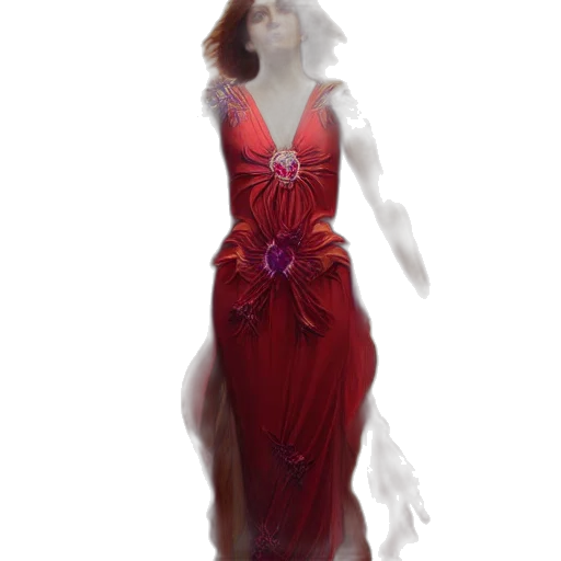 dress, jewelry, concept art, fantasy art, 3d render, photorealistic, red, dark transparent PNG cut-out