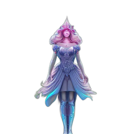 dress, staff, concept art, 3d render, fantasy art, vaporwave, pastel, blue transparent PNG cut-out