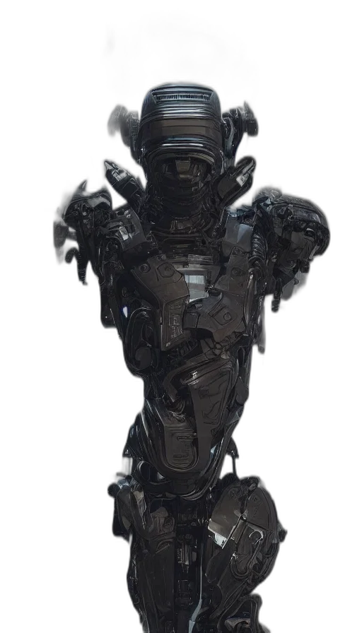 robot, creature, weapon, staff transparent PNG cut-out
