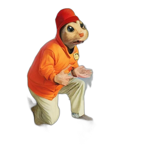 creature, animal, jacket, hat transparent PNG cut-out