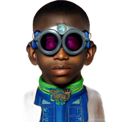 robot, face, staff, jewelry, 3d render, concept art, cyberpunk, photorealistic transparent PNG cut-out