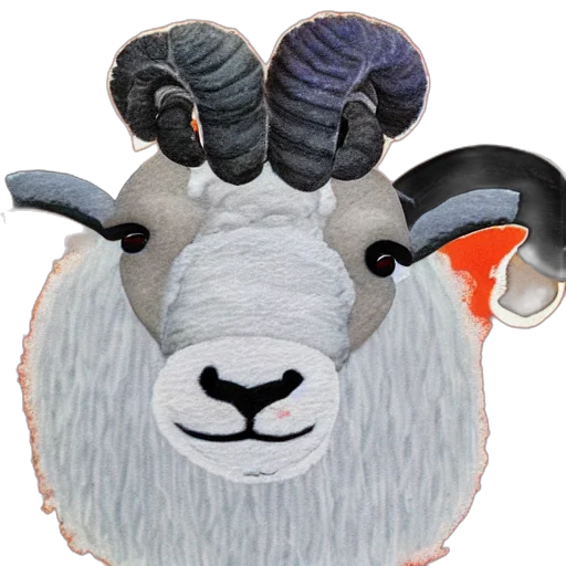 hat, animal, 3d render, portrait, gordon, ramsay, ram, sheep transparent PNG cut-out
