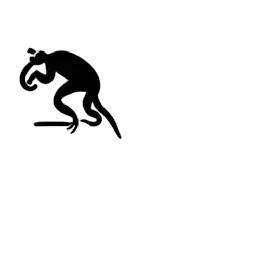 animal, creature, dragon, staff, concept art, monochrome, minimalist, illustration transparent PNG cut-out