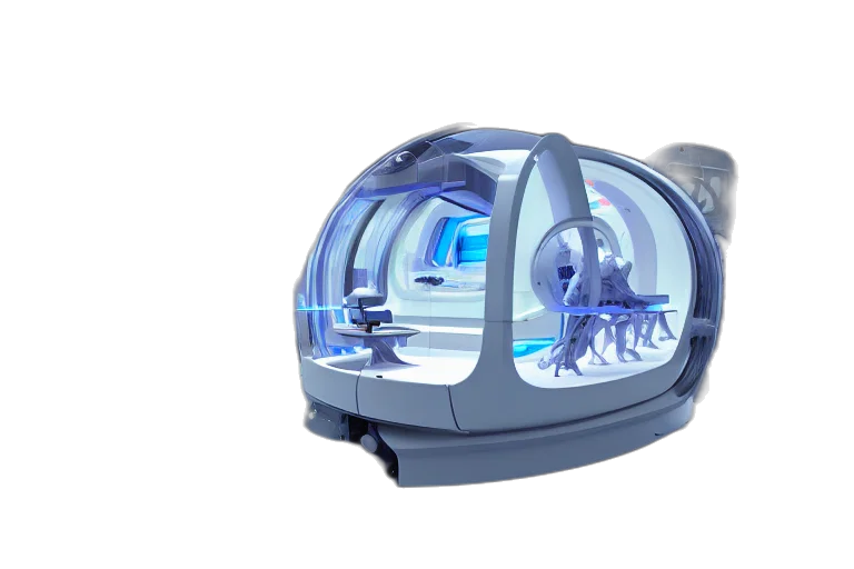 robot, 3d render, futuristic, enclosed transparent PNG cut-out
