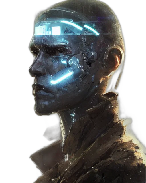 robot, face, mask, cyberpunk transparent PNG cut-out