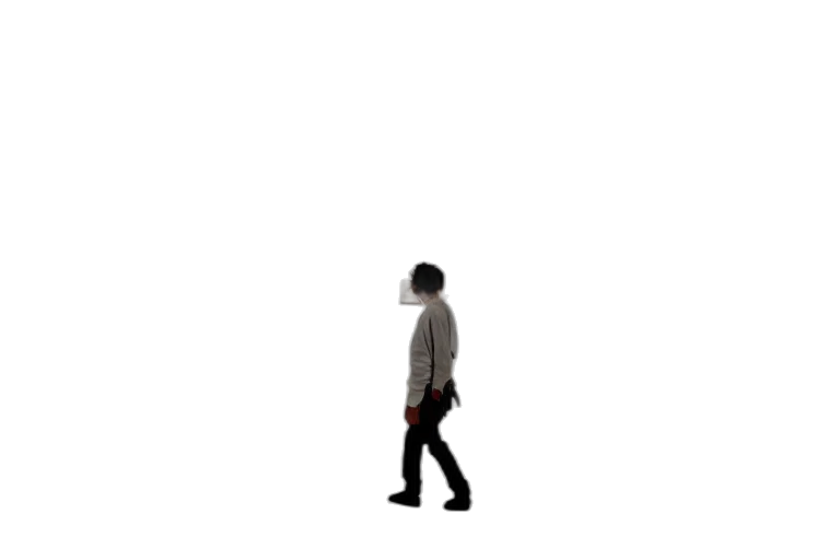 jacket, robot, staff, creature transparent PNG cut-out