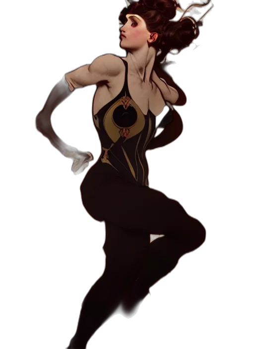 dress, creature, staff, concept art transparent PNG cut-out