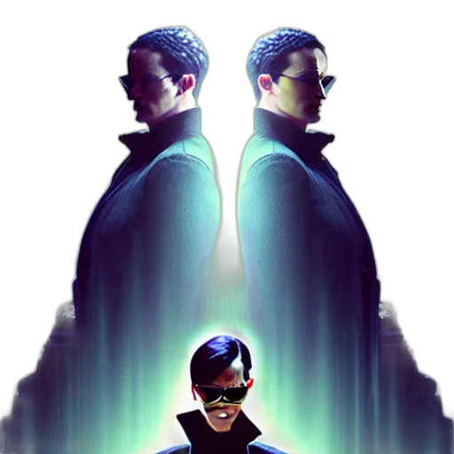 comic book art, concept art, cyberpunk, pixel art transparent PNG cut-out