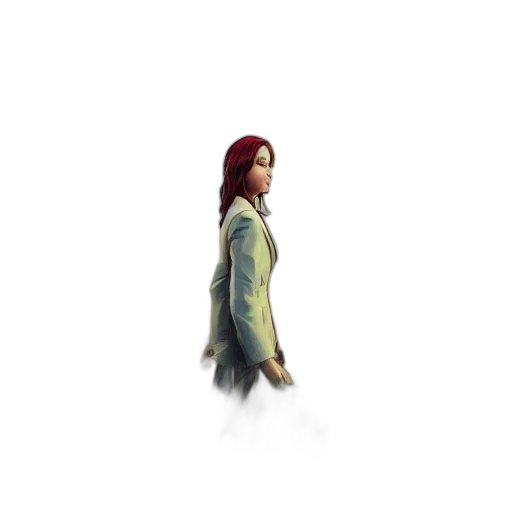 jacket, dress, staff, robot, 3d render, concept art, pixel art, photorealistic transparent PNG cut-out