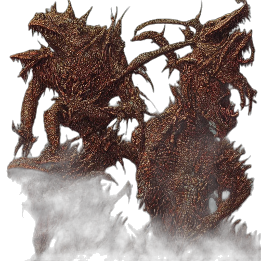 dragon, creature, concept art, fantasy art, 3d render, photorealistic, fog, lizardman transparent PNG cut-out