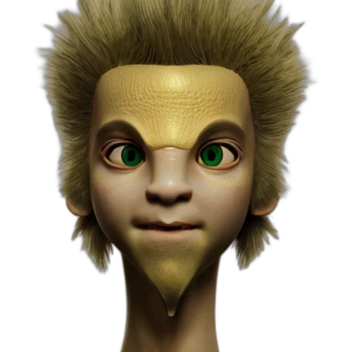 mask, face, hair, staff, 3d render, concept art, photorealistic, cartoon transparent PNG cut-out