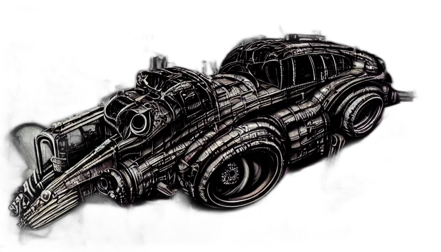 car, weapon, concept art, comic book art, fantasy art, 3d render, outer space, grunge transparent PNG cut-out
