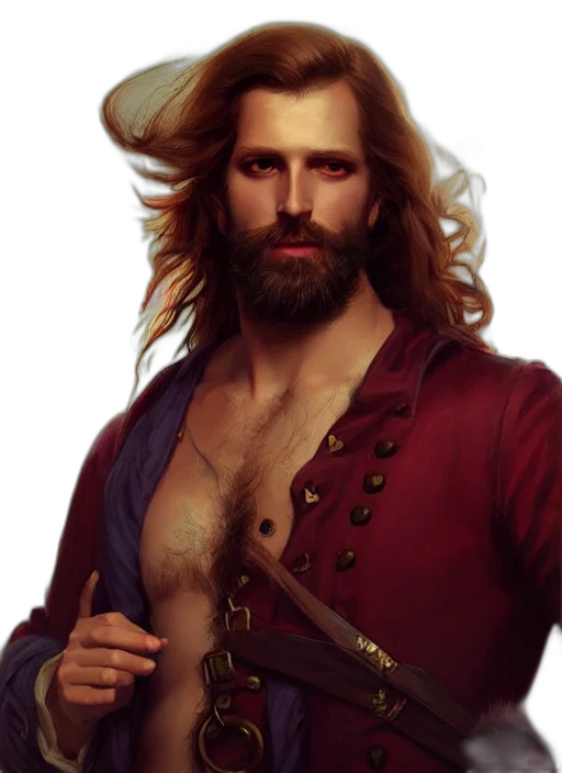 hair, sword, jacket, fantasy art transparent PNG cut-out