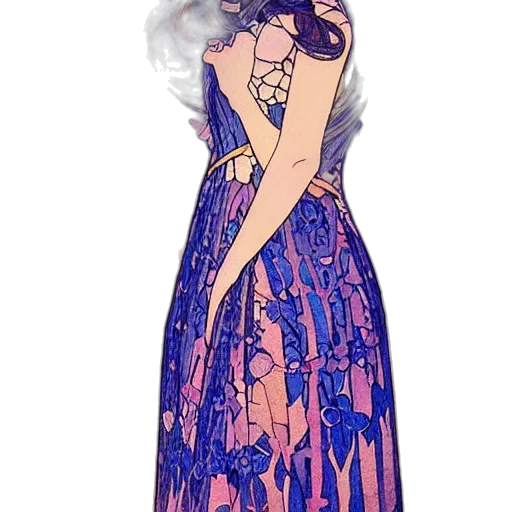 dress, cartoon, concept art, fantasy art, pixel art, pastel, blue, rose transparent PNG cut-out