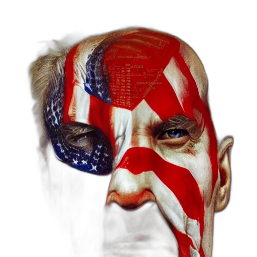 mask, face, photorealistic, patriotic transparent PNG cut-out