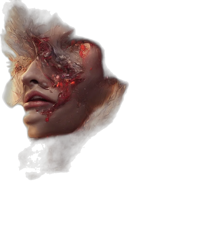 face, mask, creature, photorealistic transparent PNG cut-out