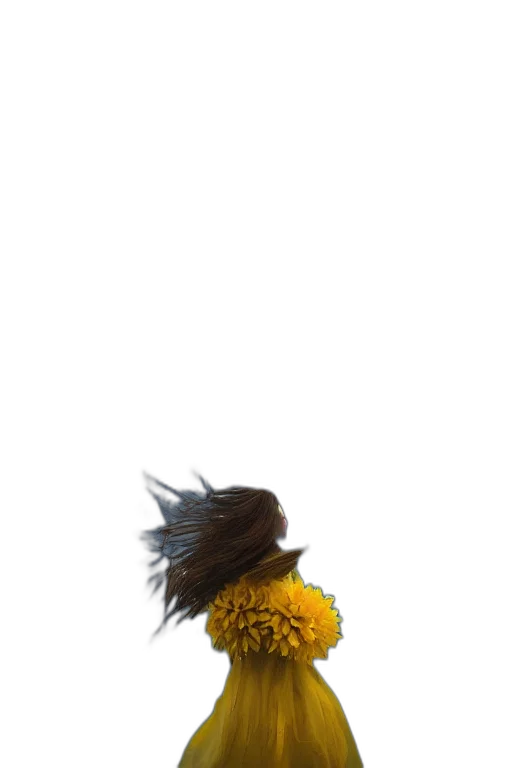 hair, dress, animal, staff, photorealistic, 3d render, concept art, pixel art transparent PNG cut-out