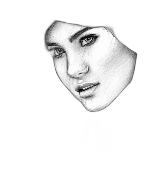 face, hat, mask, crown, pencil sketch, photorealistic, fantasy art, watercolor transparent PNG cut-out