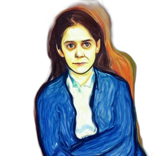 face, jacket, dress, oil painting transparent PNG cut-out