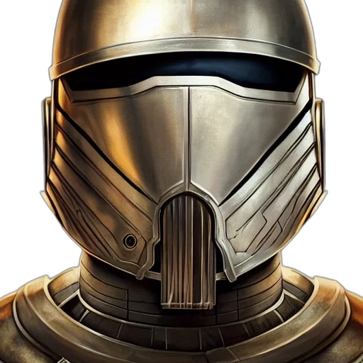 mask, robot, face, concept art, 3d render, photorealistic, comic book art, golden transparent PNG cut-out