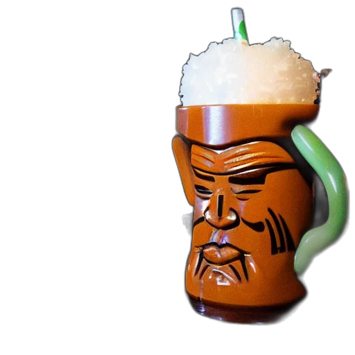 food, 3d render, vaporwave, photorealistic, trader, vic, tiki, mug transparent PNG cut-out