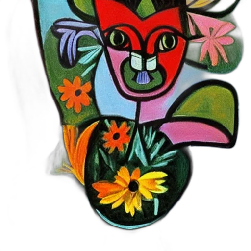mask, flower, jewelry, cat, picasso transparent PNG cut-out
