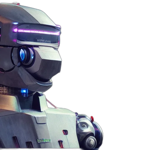 robot, 3d render, cyberpunk, concept art transparent PNG cut-out