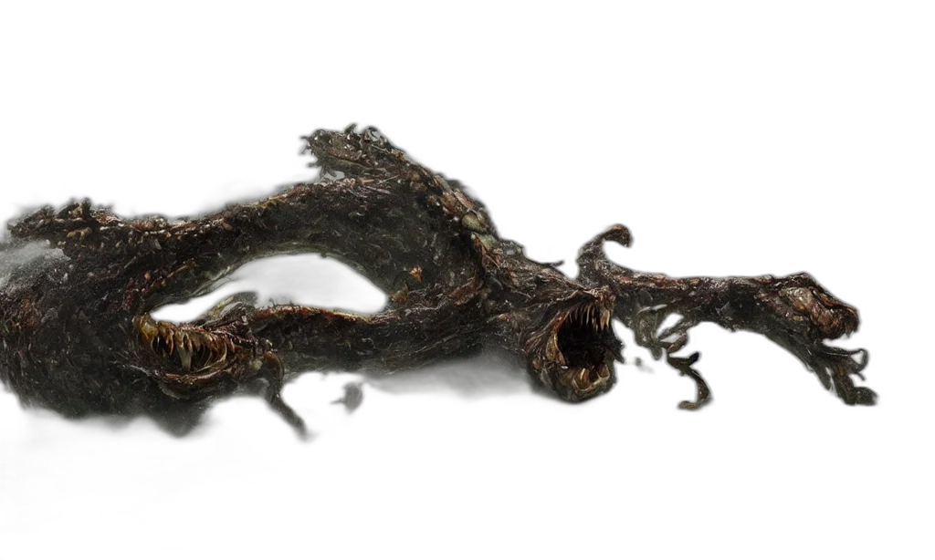 hair, dragon, tree, staff, 3d render, photorealistic, concept art, fire transparent PNG cut-out