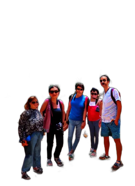 staff, umbrella, 3d render, photorealistic, tourists, jijels transparent PNG cut-out