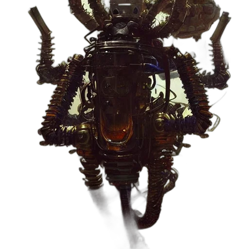 robot, creature, animal, weapon, concept art, 3d render, pixel art, cyberpunk transparent PNG cut-out