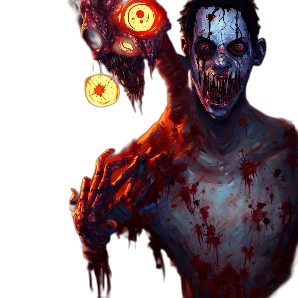 creature, mask, face, concept art, comic book art, fantasy art, pixel art, dark transparent PNG cut-out