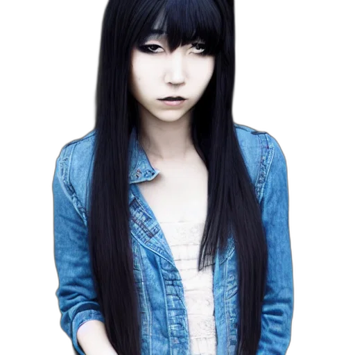 hair, jacket, face, creature transparent PNG cut-out