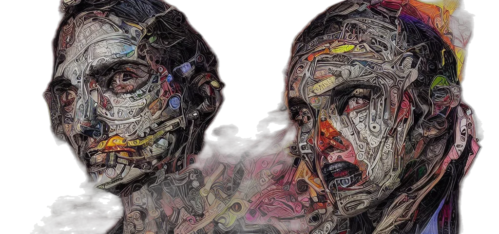 mask, face, comic book art, concept art, photorealistic, peripheral, lobotomy, style transparent PNG cut-out