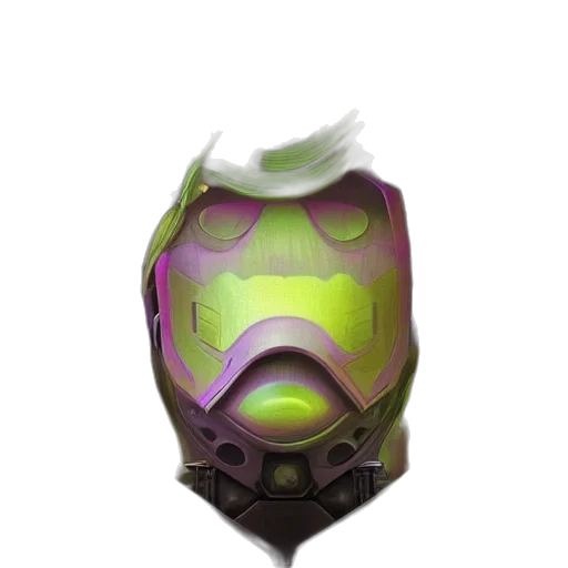 mask, robot, weapon, bottle, concept art, 3d render, fantasy art, watercolor transparent PNG cut-out