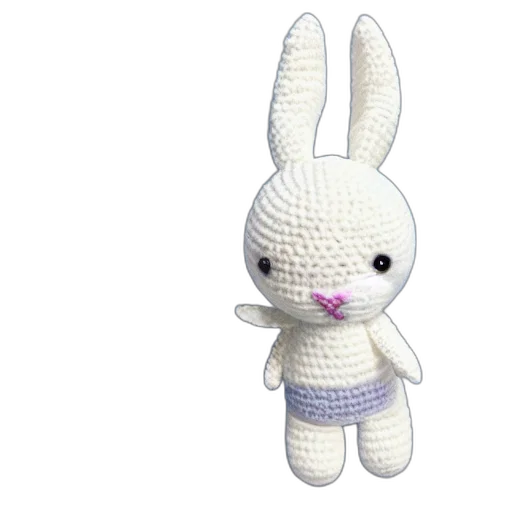 animal, 3d render, pixel art, concept art, cute, crocheted, plush, toy transparent PNG cut-out
