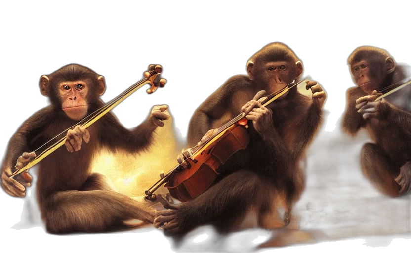 photorealistic, concept art, monkeys, space transparent PNG cut-out