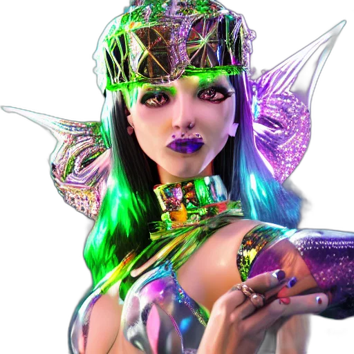 mask, jewelry, crown, staff transparent PNG cut-out
