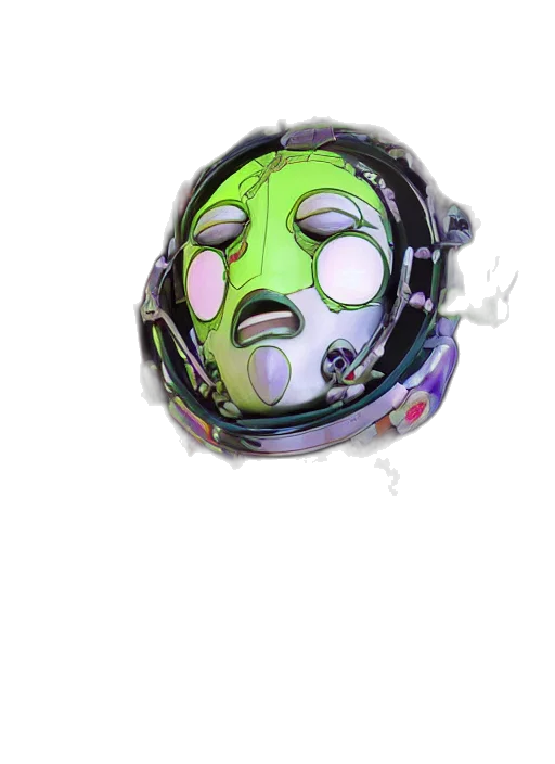 mask, robot, face, creature, 3d render, concept art, cyberpunk, vaporwave transparent PNG cut-out