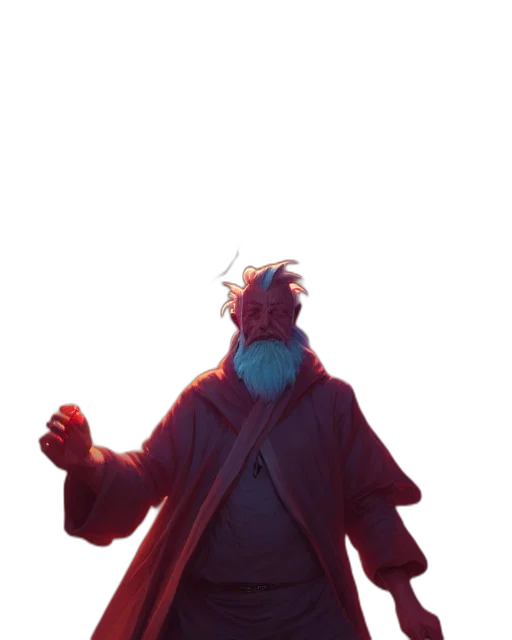 jacket, staff, creature, mask transparent PNG cut-out