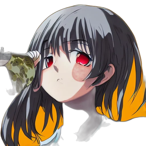 weapon, flower, staff, face transparent PNG cut-out