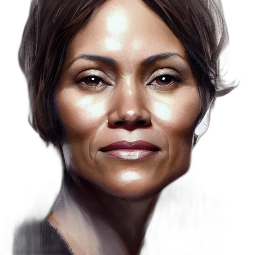 face, photorealistic, concept art, oil painting transparent PNG cut-out