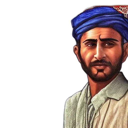 face, oil painting, photorealistic, watercolor, kurdish, man, depicted, dollar transparent PNG cut-out